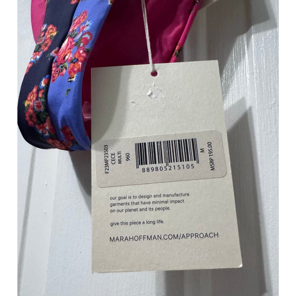 NWT Mara Hoffman Colorblock Floral Two Piece Bikini Swimsuit Set Size M - Picture 8 of 10
